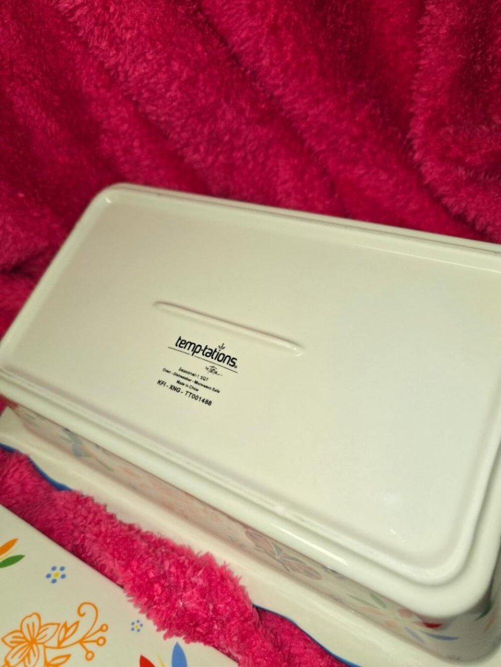 Temp-tations 1.5qt Casserole Dish & Oven Proof Lid - Seasonal Garden NEW - Picture 4 of 4